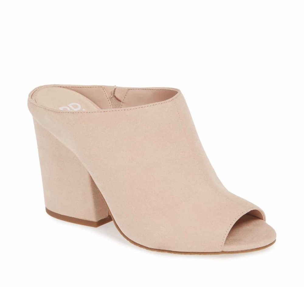 BP. Gretta Mule Sandals Blush Faux Suede 8.5